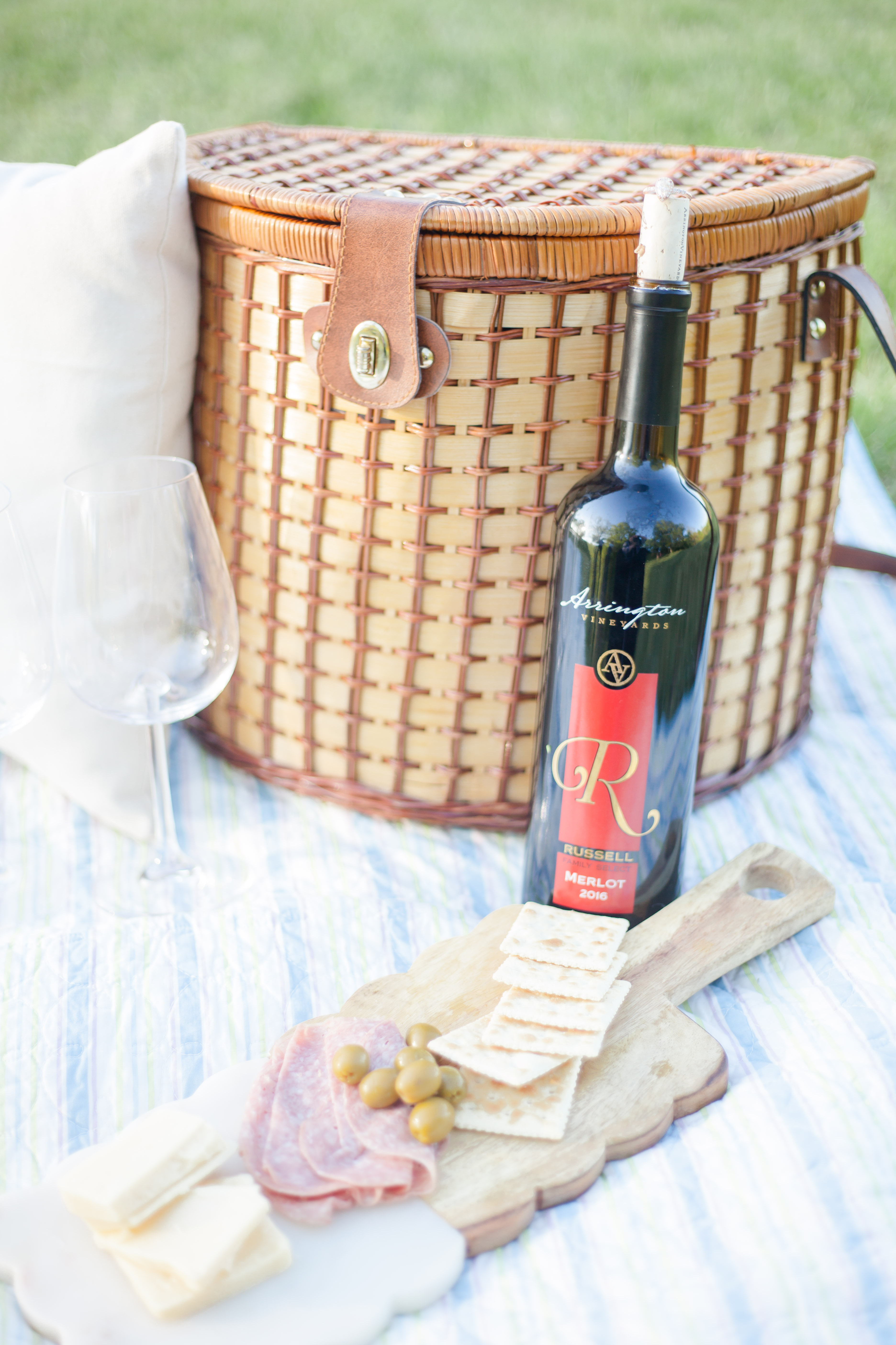 cheese board and arrington vineyards wine bottle