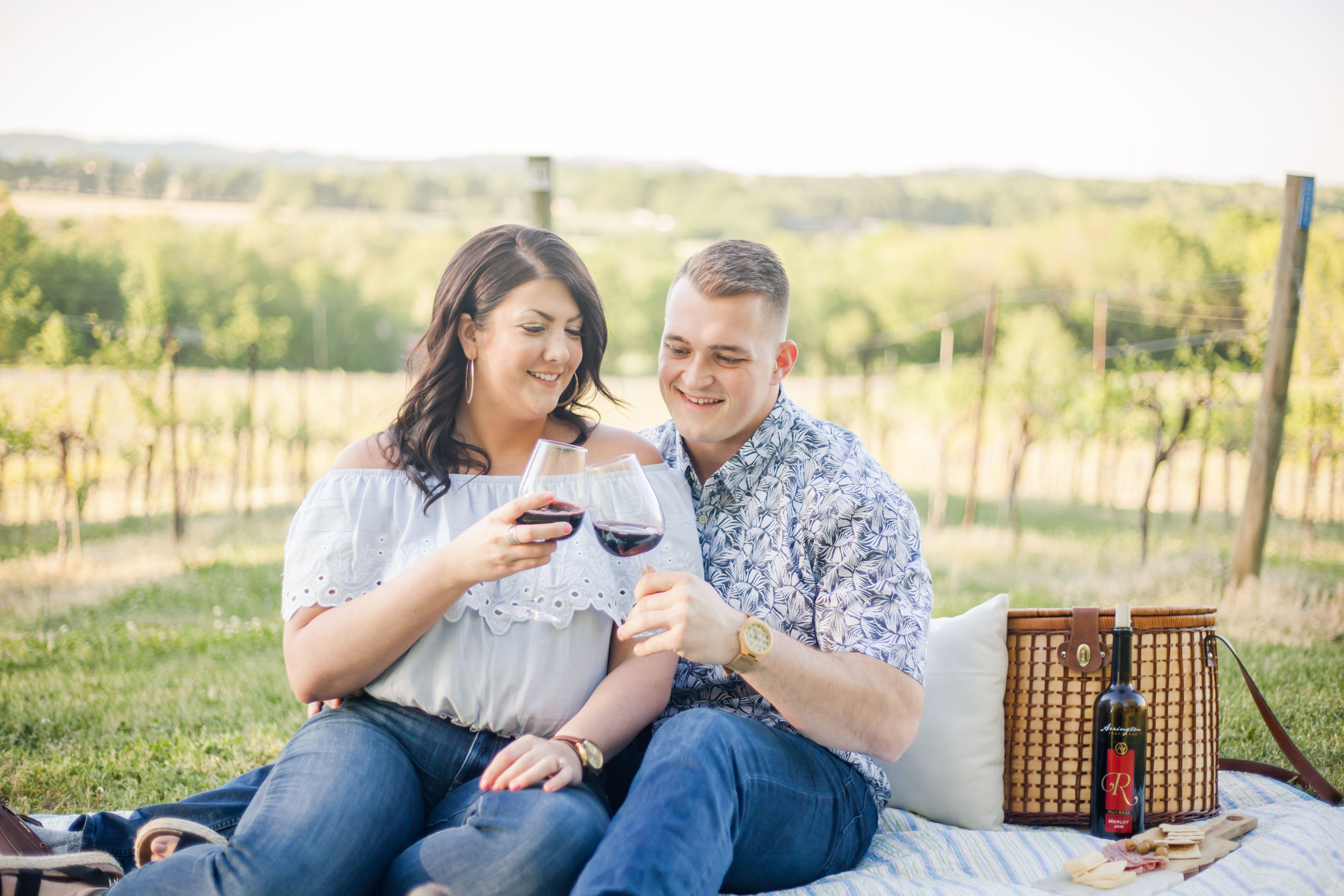 cute couple clinking wine glass