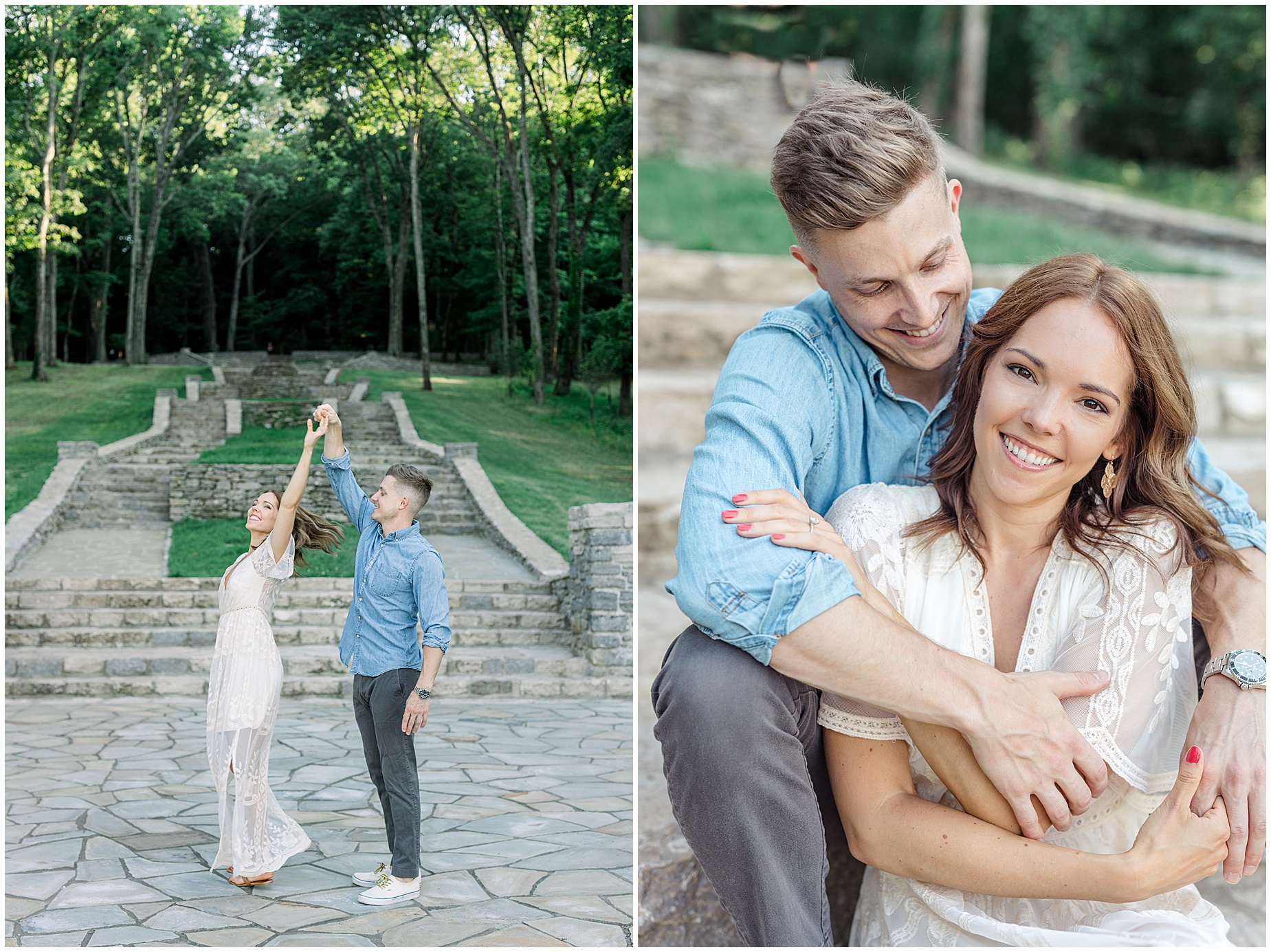 percy warner steps engagement photos